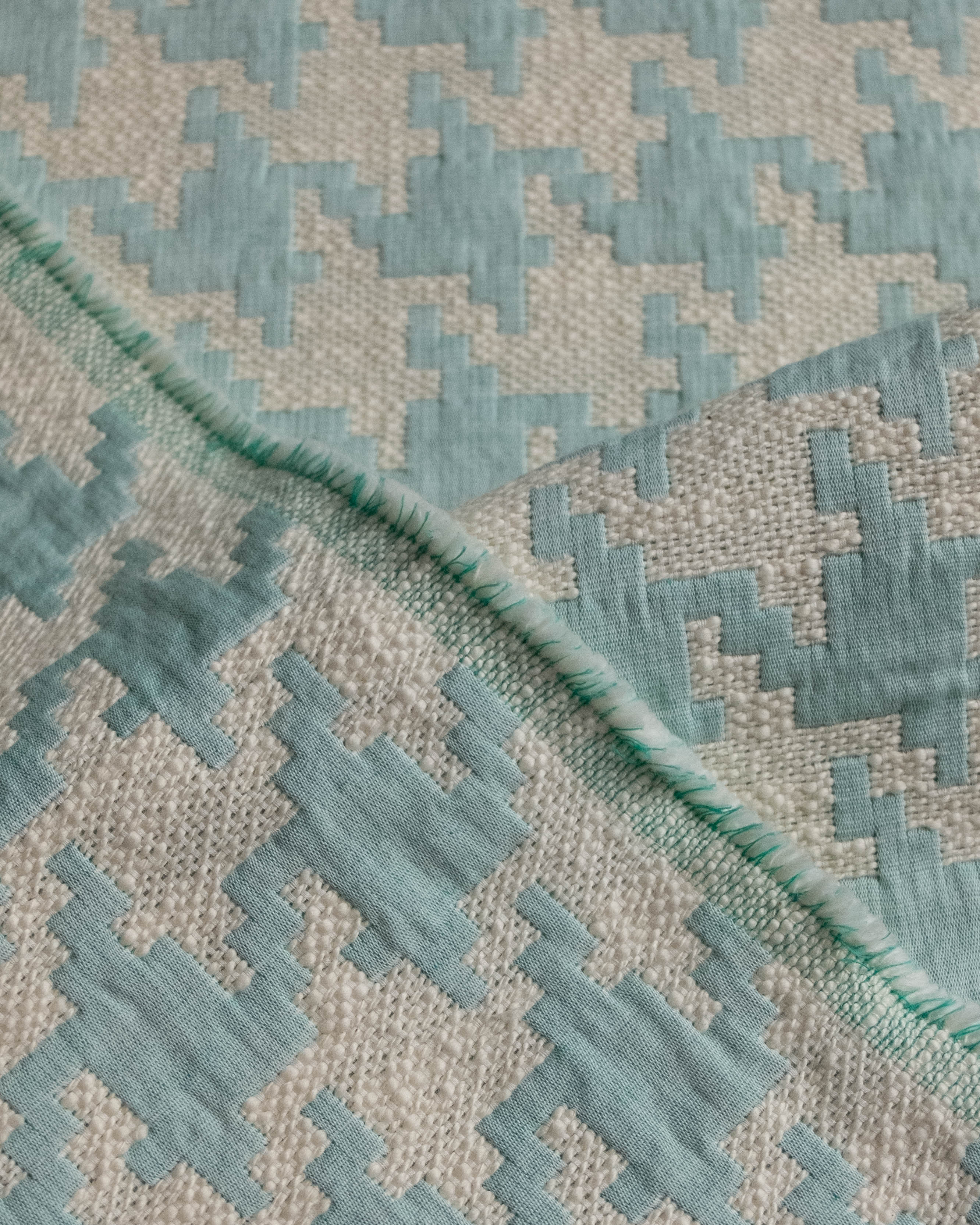 houndstooth pattern cotton boucle