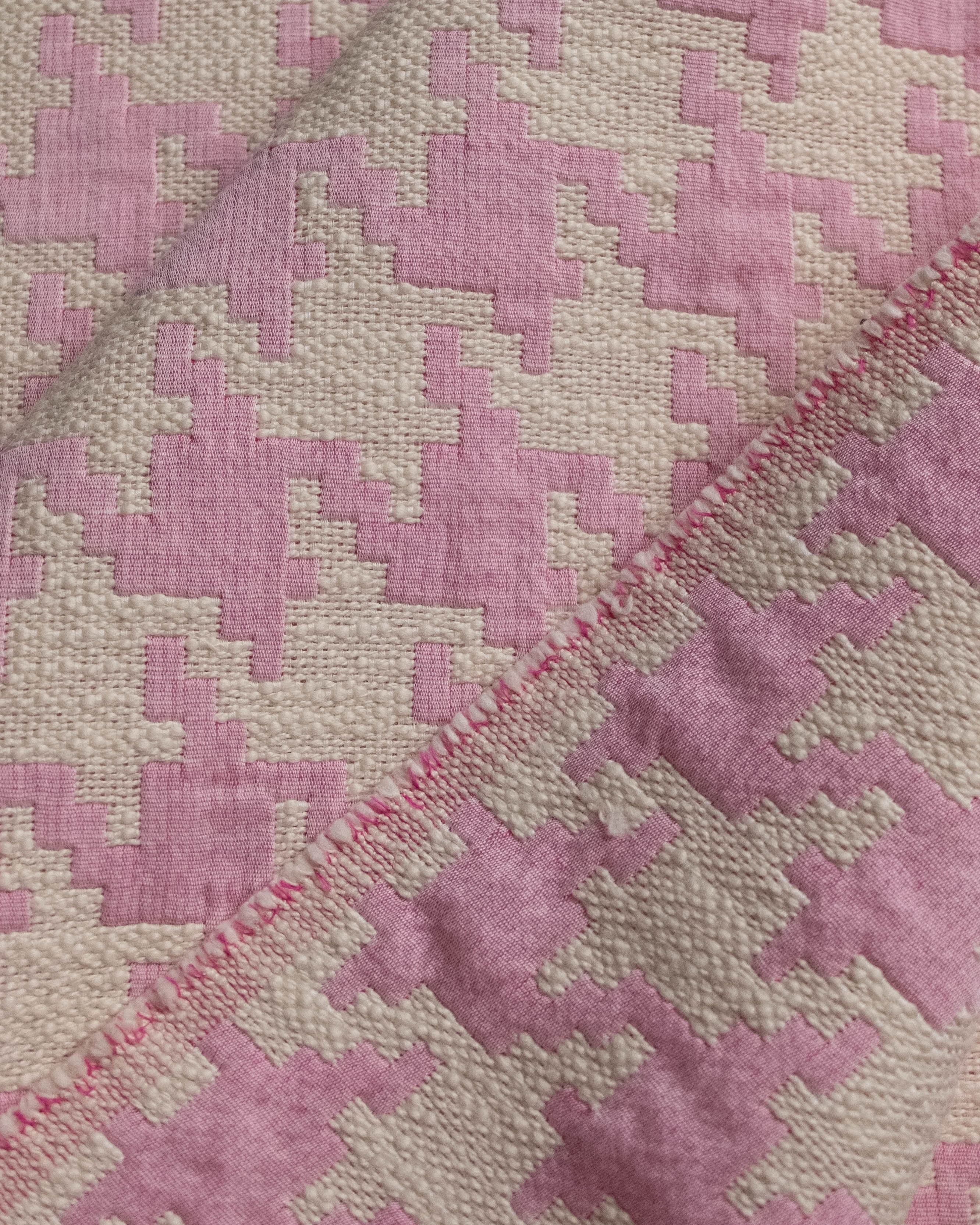 houndstooth pattern cotton boucle