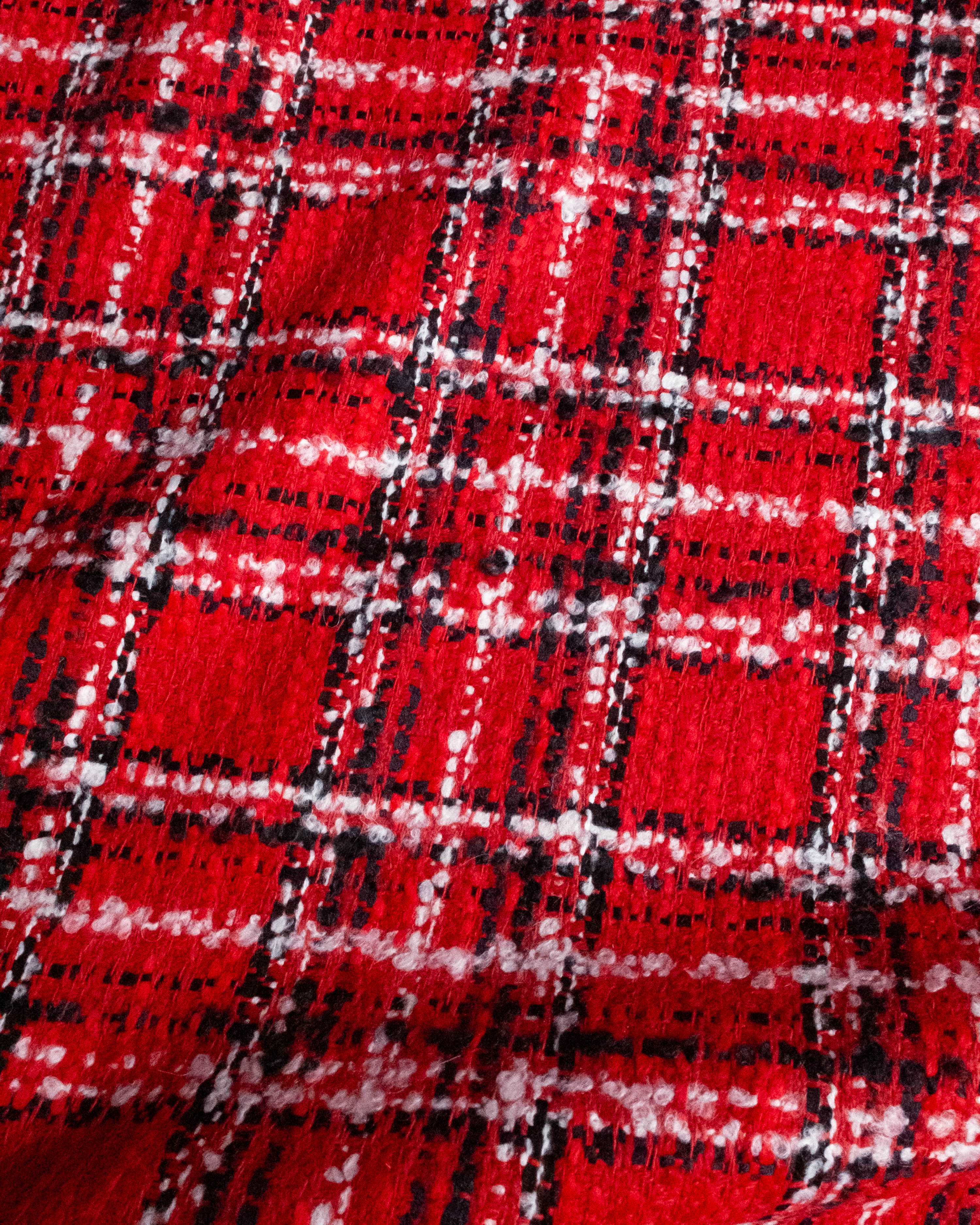 Checked red boucle