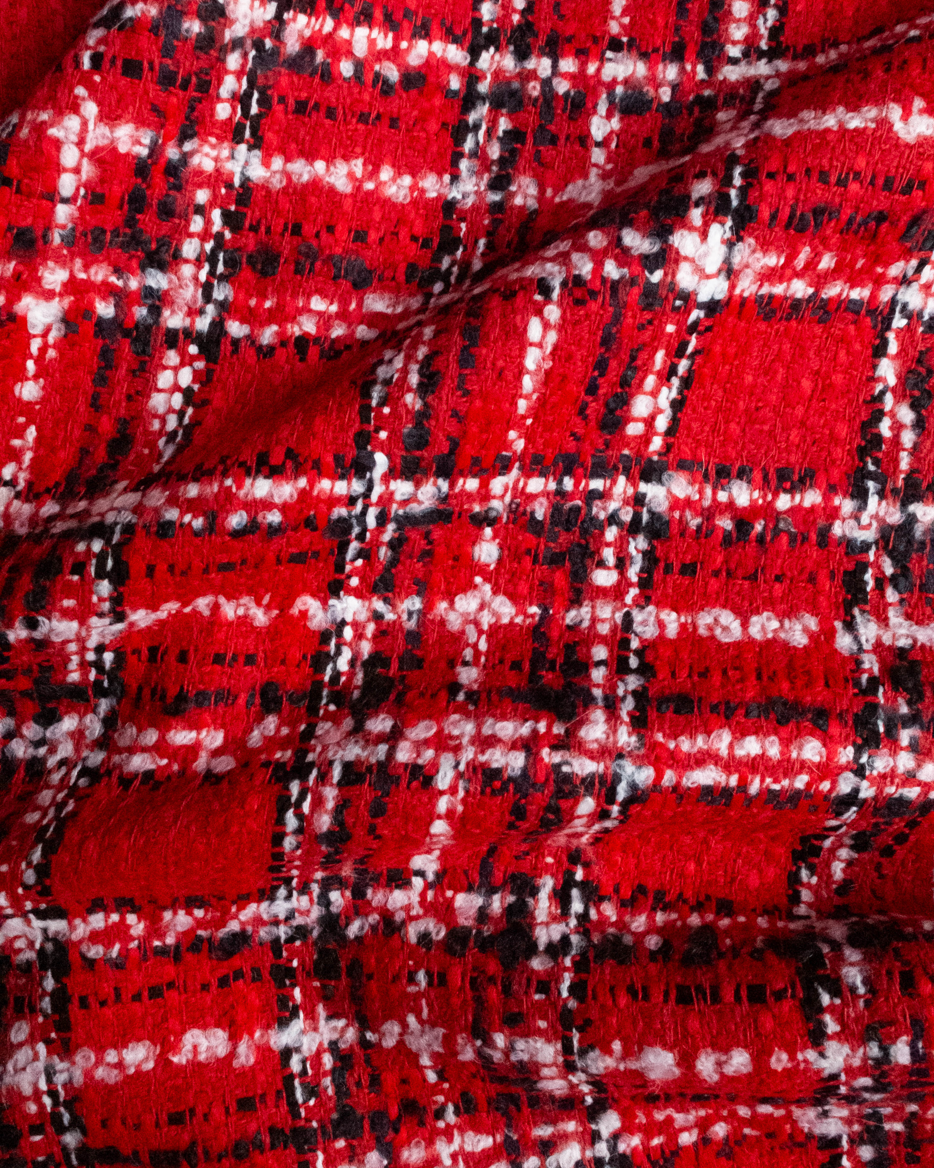 Checked red boucle